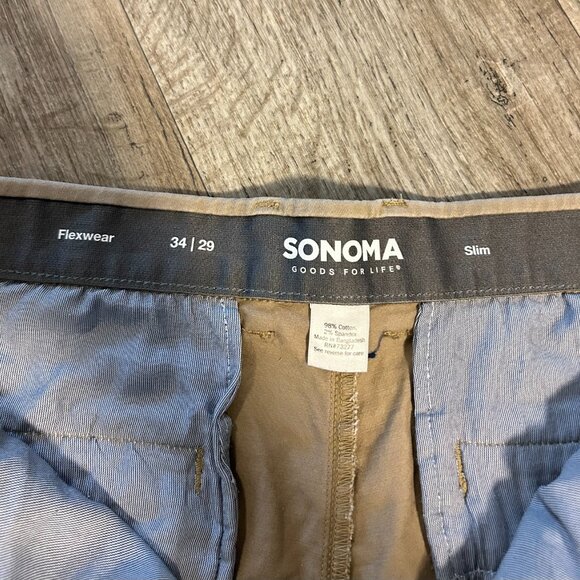 Sonoma Men's Pants 34x29 Khaki - Picture 5 of 5